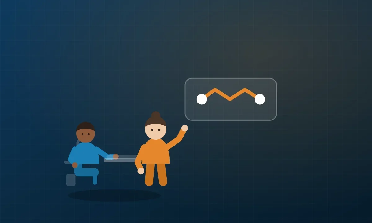 Illustration of a buyer working through a supplier due diligence checklist